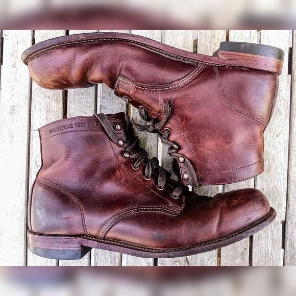 Wolverine 1000 Mile Men 10.5 Plain-Toe Original Boot - Picture 2 of 10